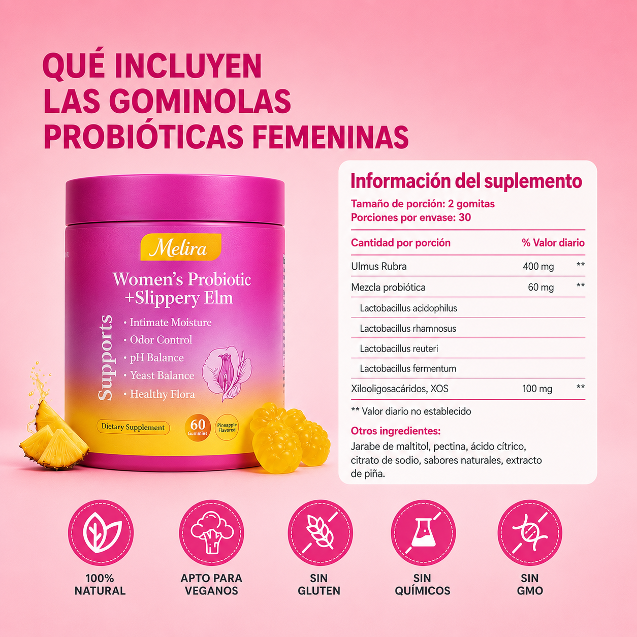 Melira™ – Probiótico Femenino en Gomitas para el Bienestar Íntimo